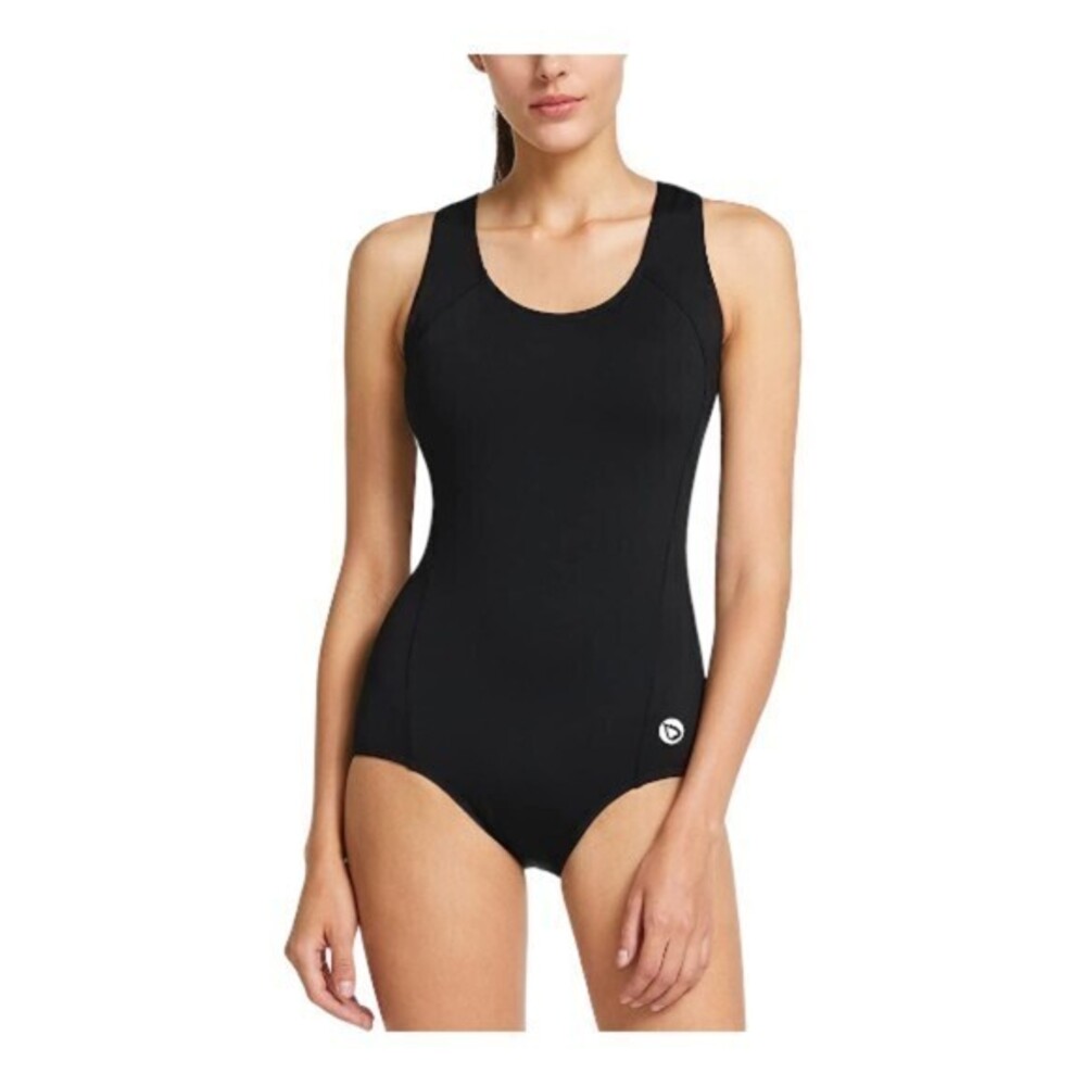Women's Baleaf Racerback Athletic Black Swimsuit Size 40 NWT #6806